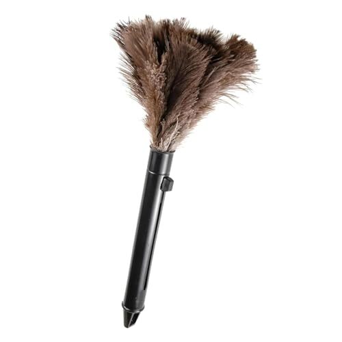 Retractable Feather Duster-Genuine Ostrich Feathers,Anti-Static,Reusable Eco