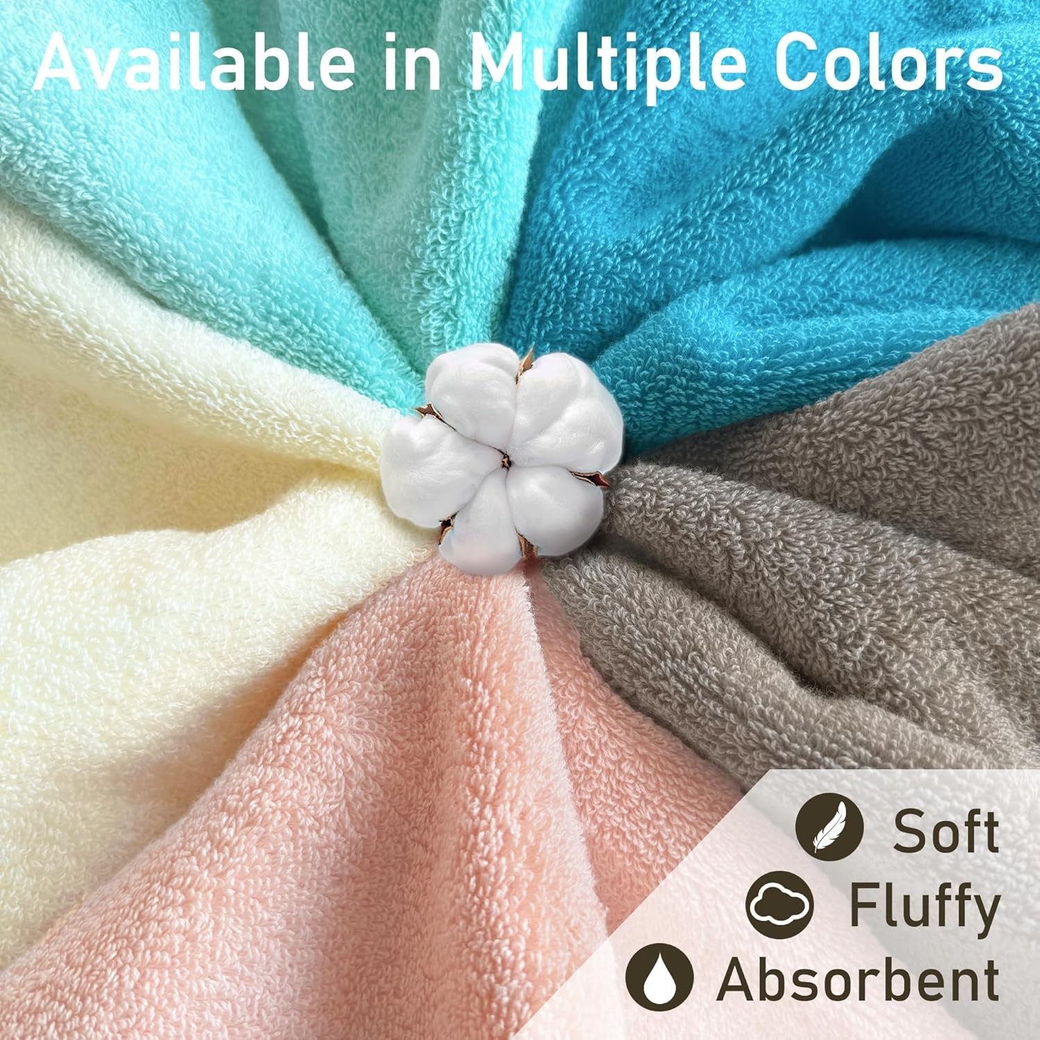 Turquoise Hand Towels, Bathroom Hand Towels Set of 4 ,14″x30″ – 100% Cotton |