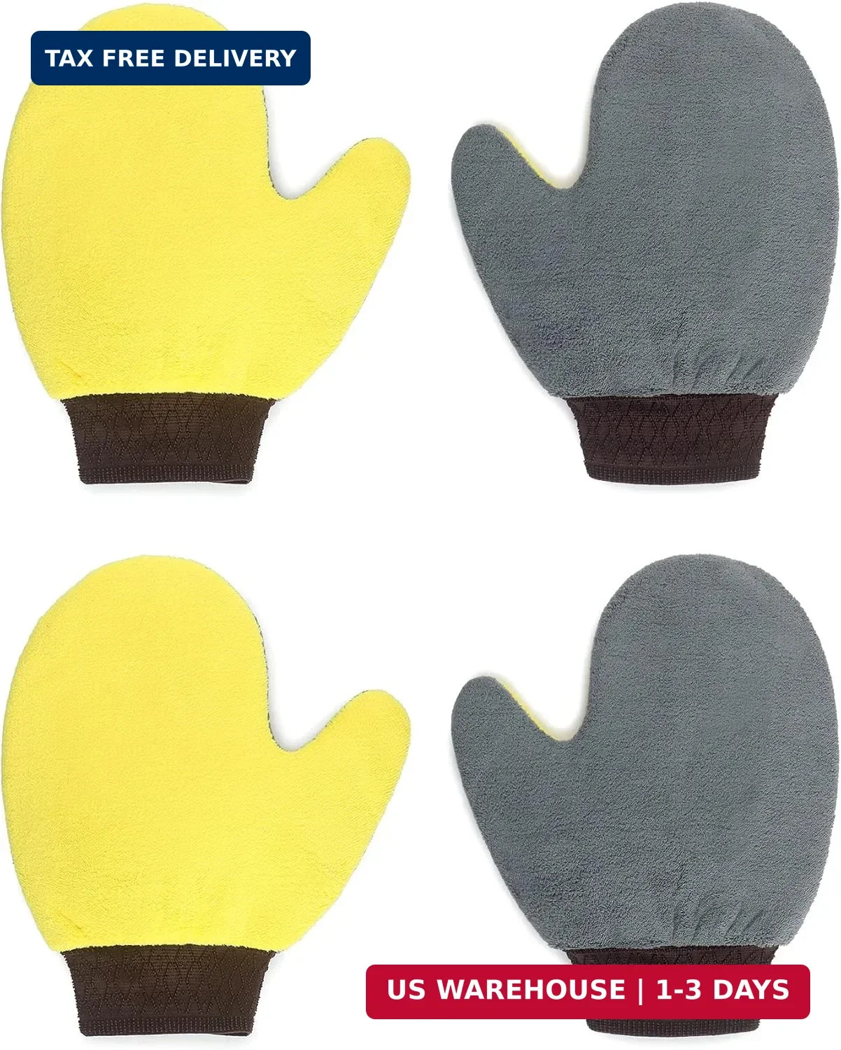 4 Pack Painter’s Gloves, Soft Microfiber Terry Mitts for Cleaning, Dusting