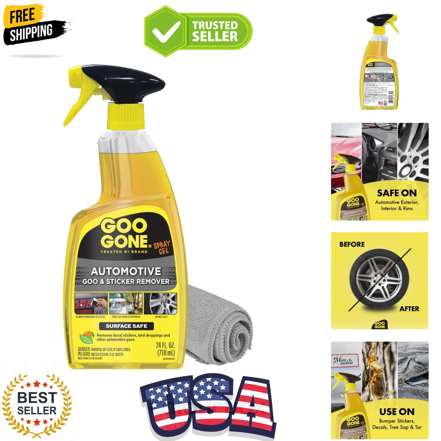 Automotive Adhesive Remover, Goo & Grime Cleaner for Bumper Stickers, Decals,…