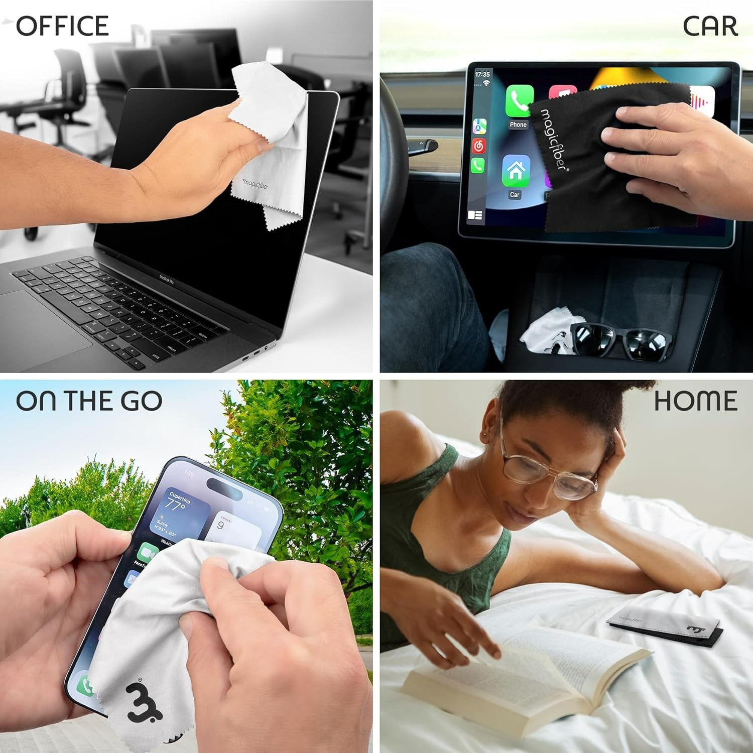 Microfiber Cleaning Cloths, 2 Pack – Cloth for Glasses, Lens, Screens & More