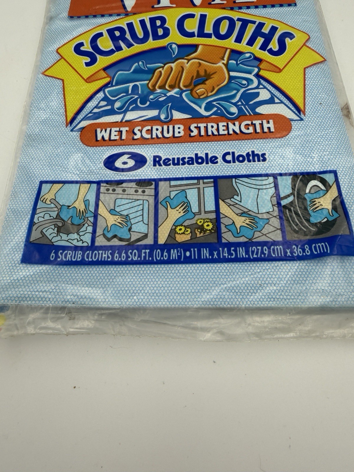 Kleenex VIVA Reusable Scrub Cloths 6 Pack Sealed 1996 NOS