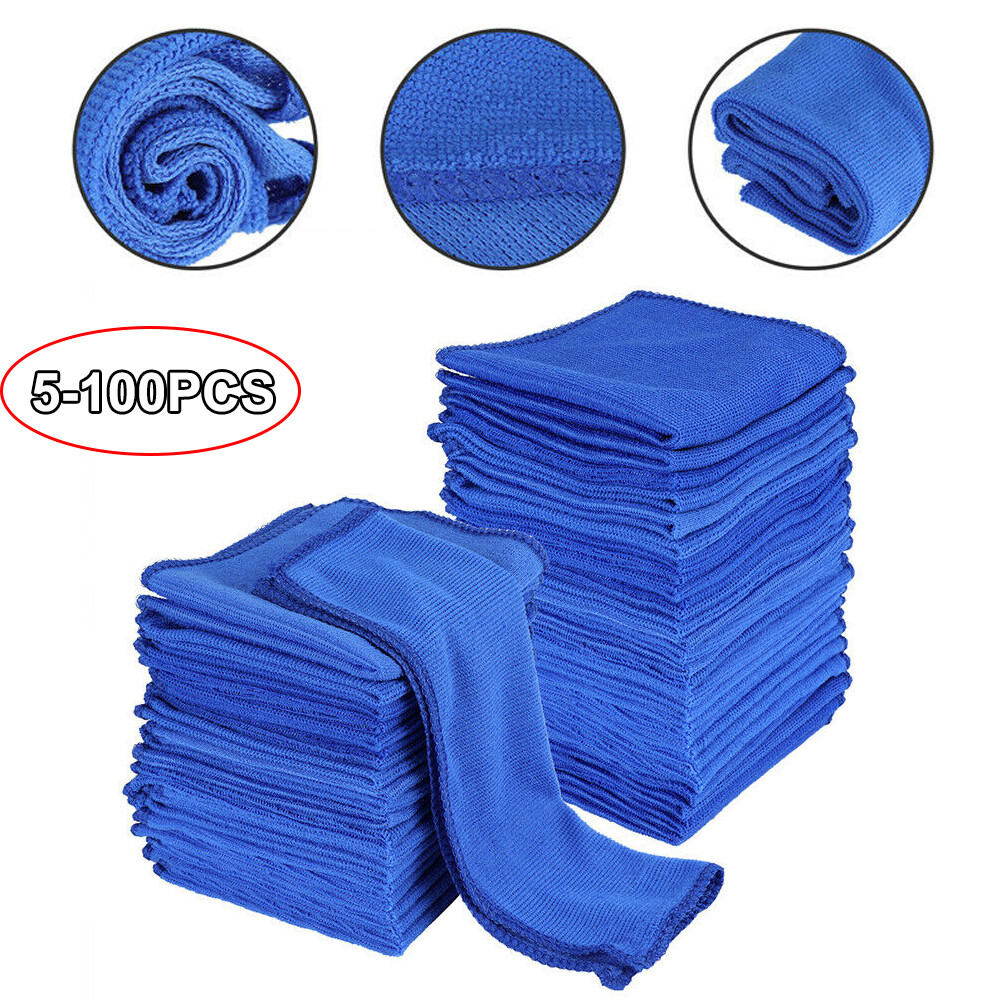 Lot 100 Microfiber Cleaning Cloth Rag Towel Absorbent Car Wash Polishing Detail