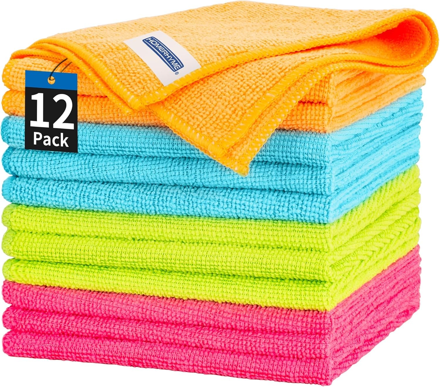 Microfiber Cleaning Cloth, 12 Pack Cleaning Rags, 12″ x 12″ Microfiber Towel,