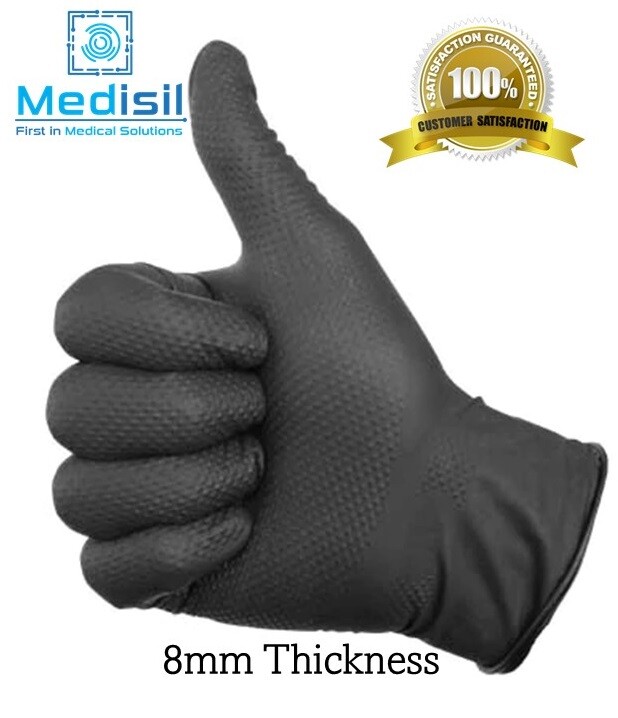 Mechanical HD Disposable Nitrile Gloves 8mm Powder Free & Latex Free (100pack)