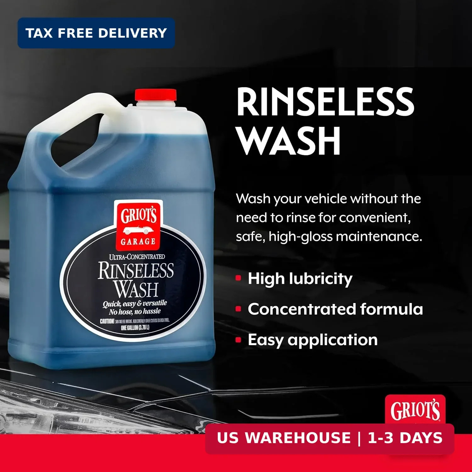 Griot’s Garage Rinseless Wash for Car Cleaning and Detailing, No-Rinse Vehicle W