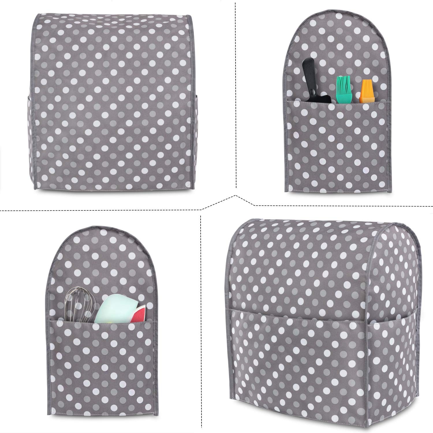 Luxja Dust Cover Compatible Fits for 4.5-Quart and 5-Quart, Gray Dots