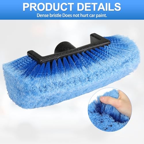 Set of 8 Blue Car Wash Brush Heads with Soft Detailing Bristle Flow Thru