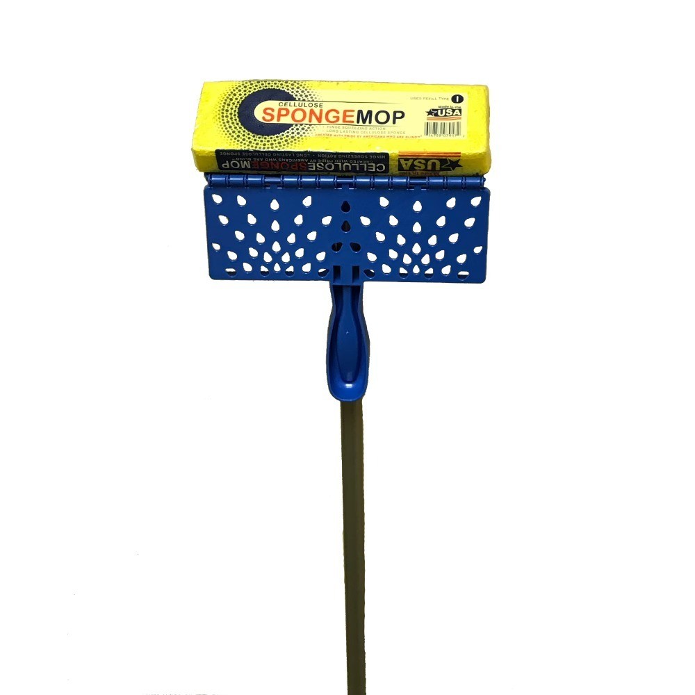 Squeeze Cellulose Sponge Mop with Refillable Bottle Easy Wringing Floor Cleaning