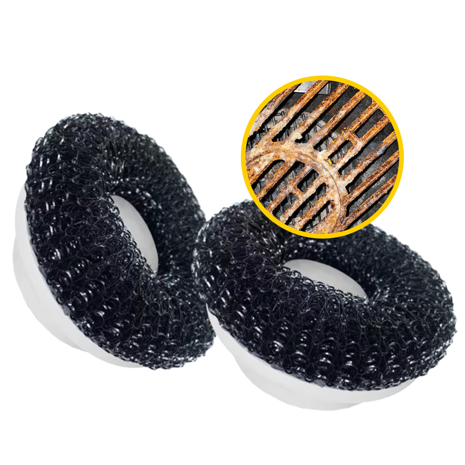 Synoshi® Steel Brush Heads (2 Units). Designed for Heavy-Duty Cleaning Tasks