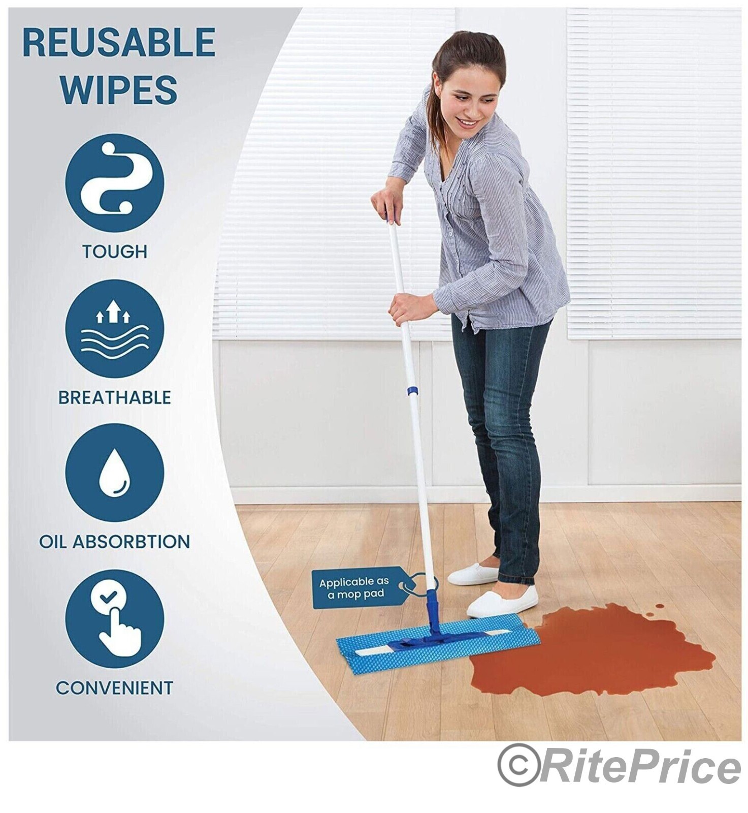 House Care Handy Wipes Multi Purpose Reusable Cleaning Cloth, 8-ct each (5 Pack)