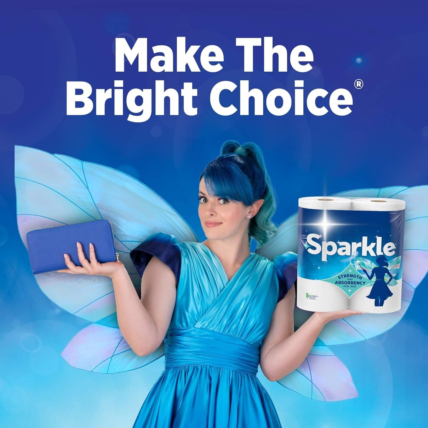 Sparkle Pick-A-Size Paper Towels, Spirited Print Design, 6 Double Rolls (660