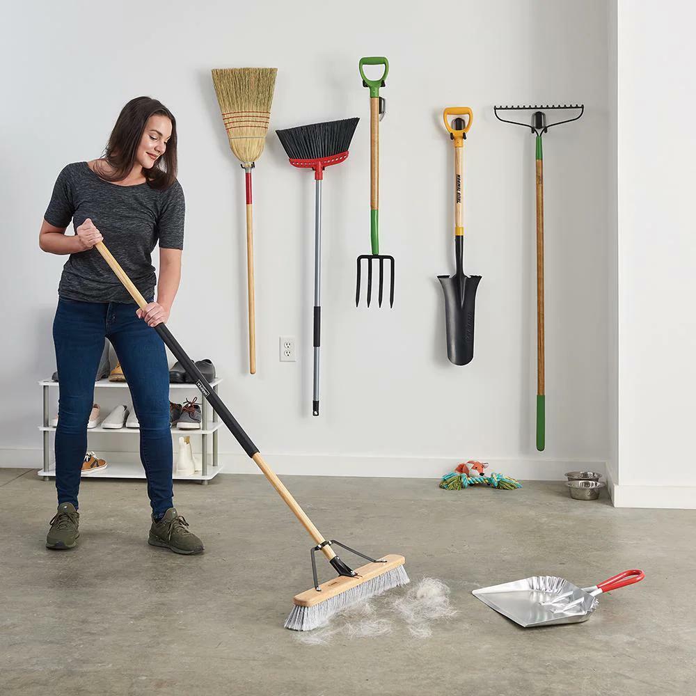 Harper Push Broom Smooth-Surface Hardwood/Steel Handle Soft Bristle 24 in. Width