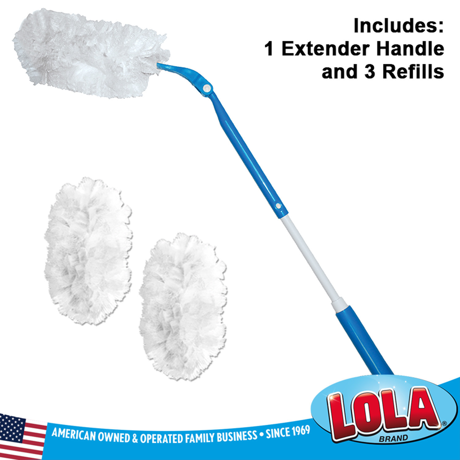 360 Duster Starter Kit – 1 Handle w/ 3 Duster Refills Ergonomic Handle LOLA