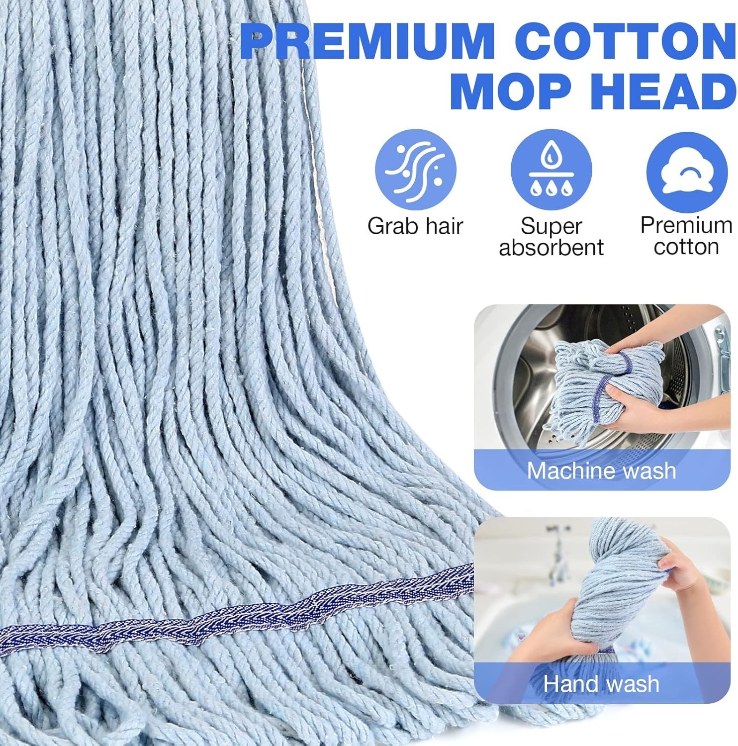 String Mop Heavy Duty for Floor Cleaning- Industrial Commercial Wet Mop