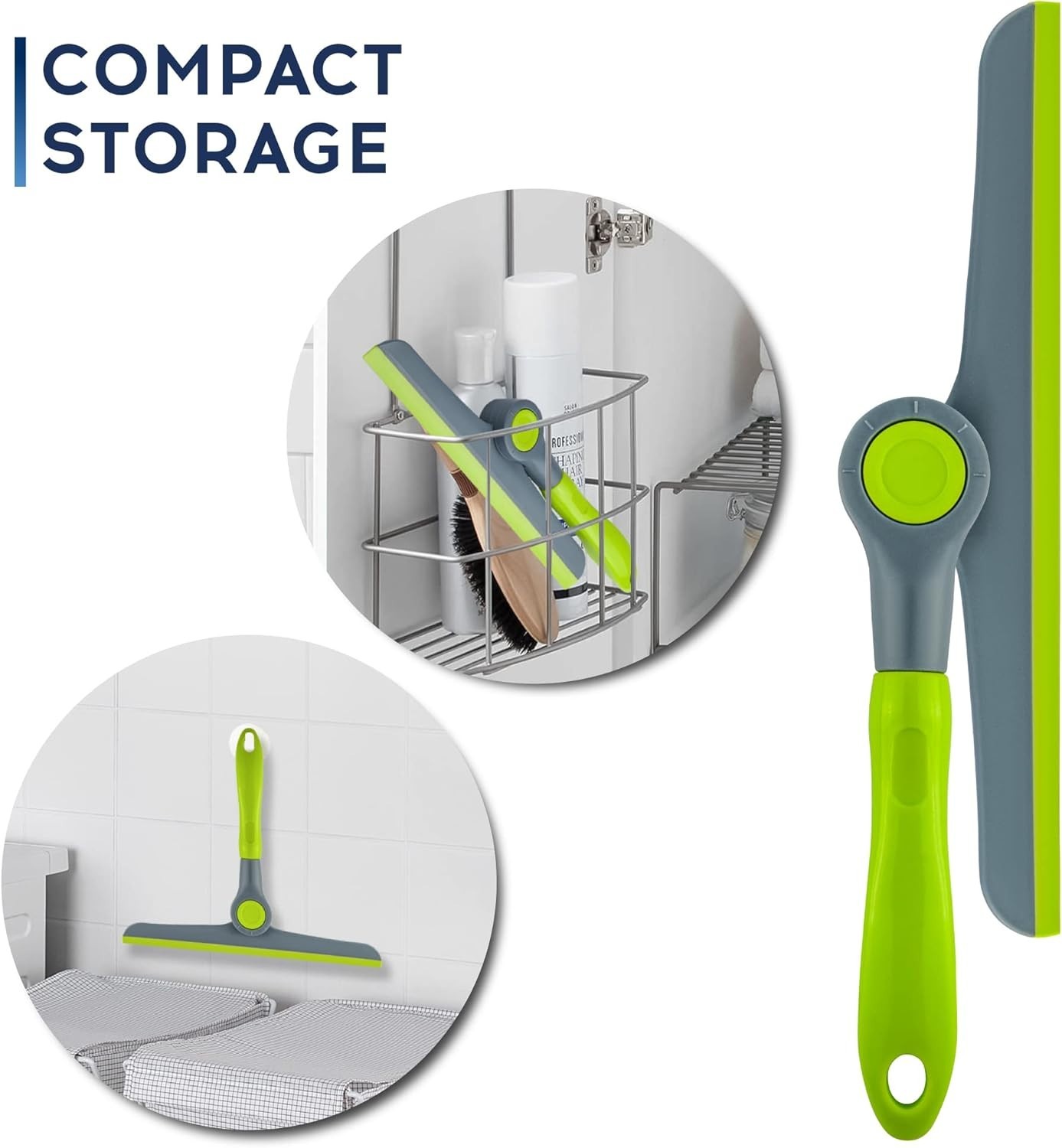 Compact 10″ Green & Grey Window Squeegee – Heavy Duty with Easy Grip Handle