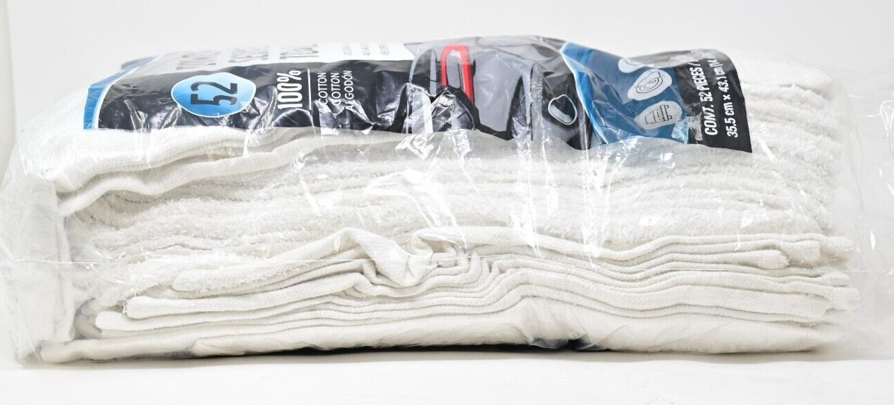 Unitex 100% Cotton Towel, White, 14 in x 17 in, 39-count