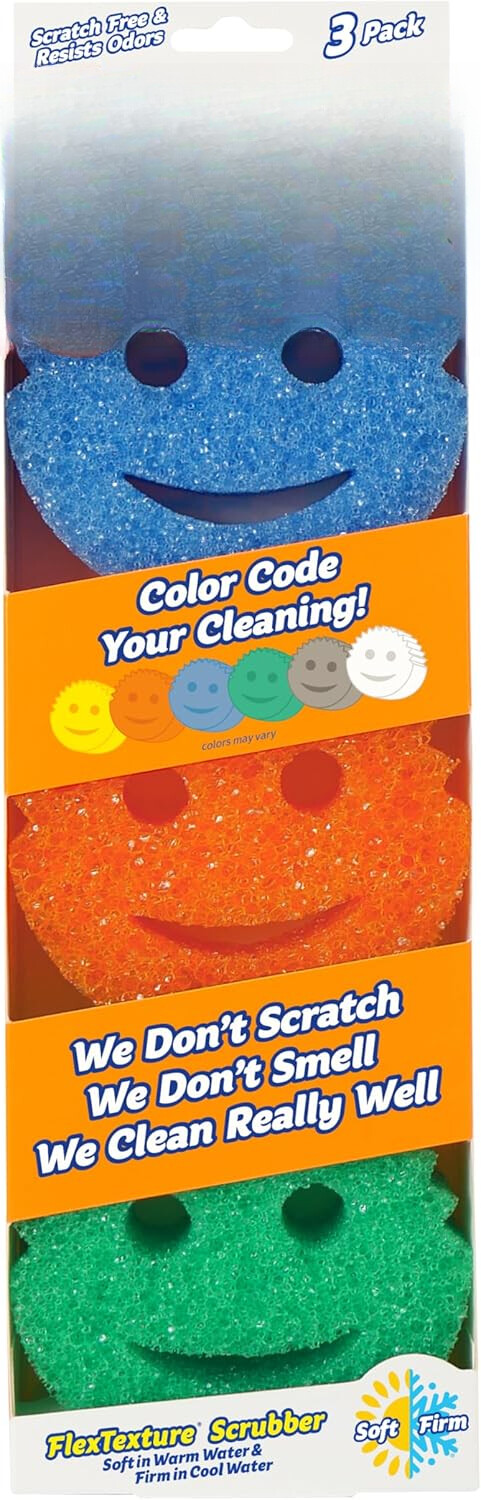Colored Sponges – Scratch Free Multi-Purpose Dishwashing Sponge – (Pack of 3)