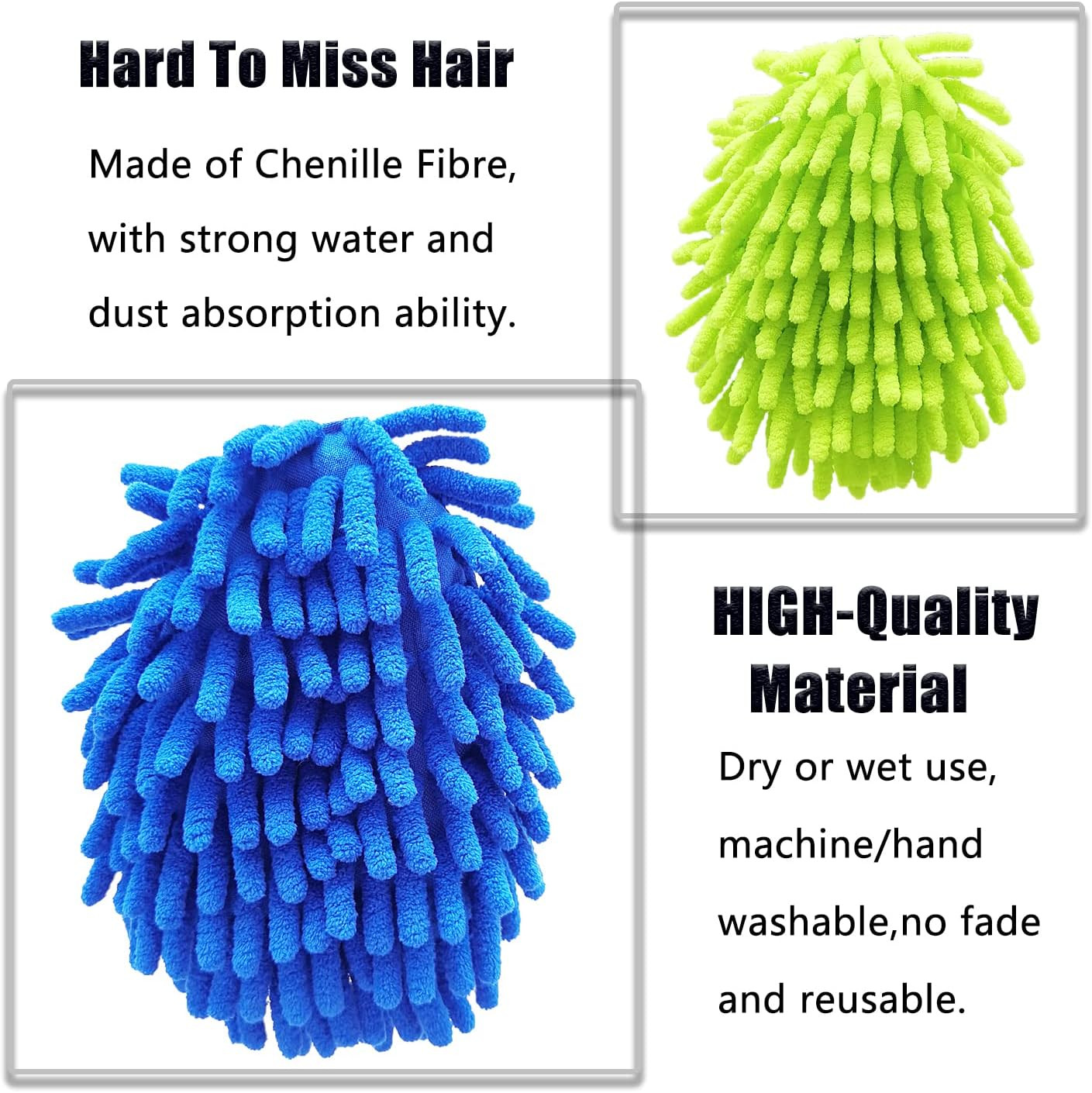 13 Inch Microfiber Feather Duster,With 4 Pcs Washable Duster Head, Car Duster, P