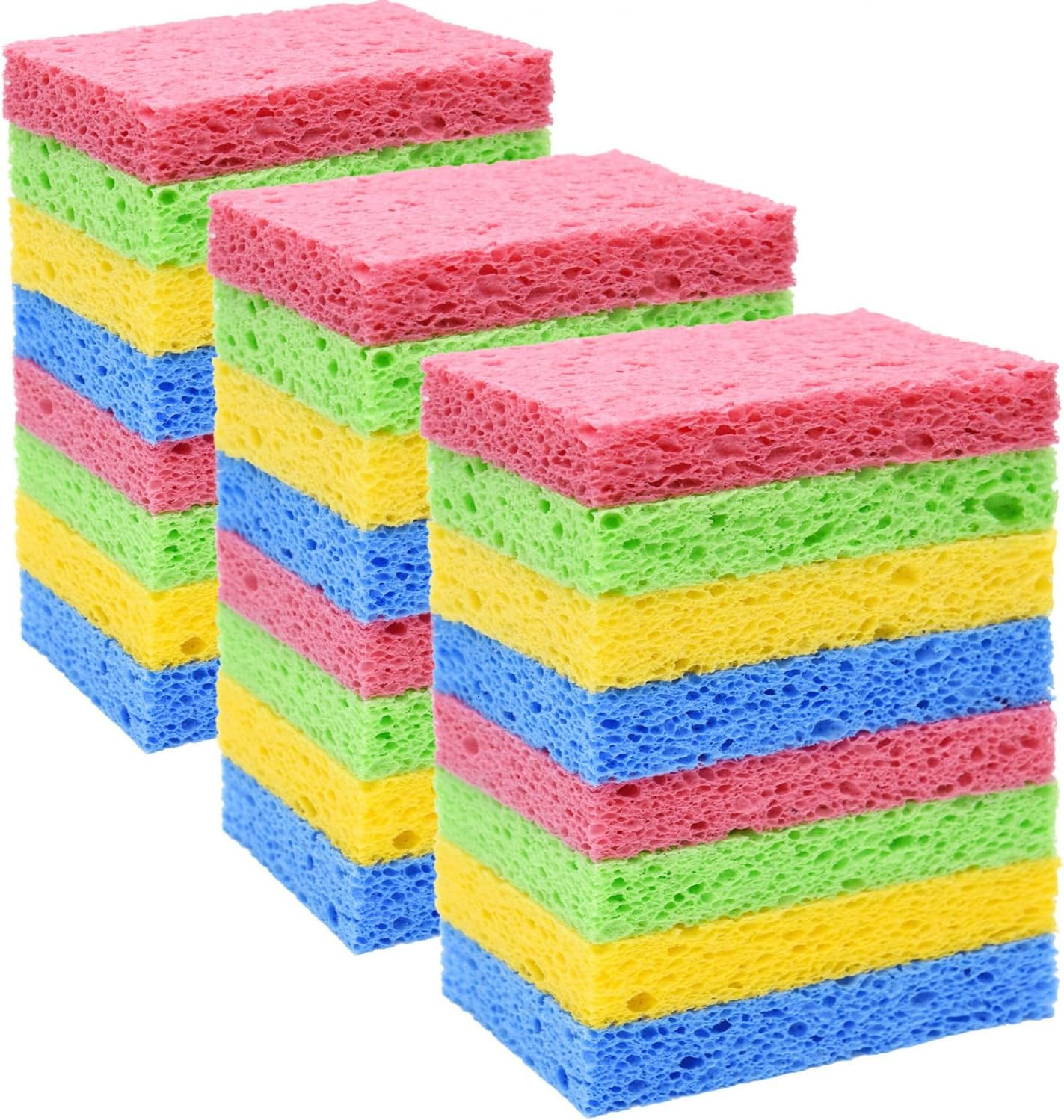 24 Pack Kitchen Sponges Natural Cellulose Compressed Sponges