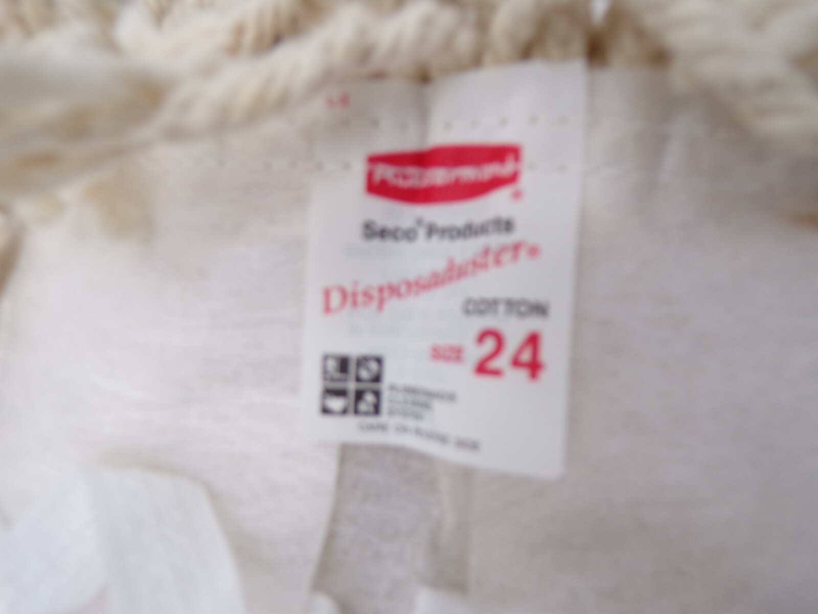 Lot of 4 Rubbermaid Seco Brand Industrial Dust Mop Head, Cotton, 24W X 5D, White