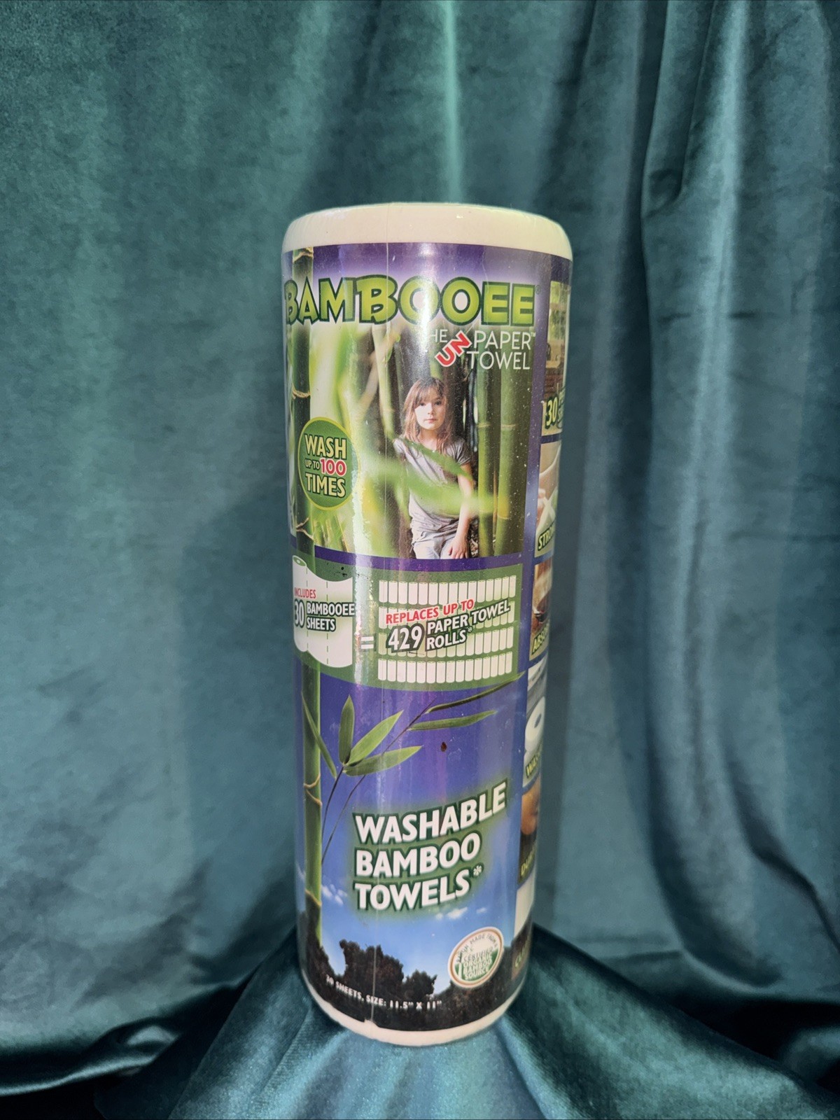 Bambooee Reusable Bamboo Towel ( Single roll, each roll 30 sheets) TWO ROLLS