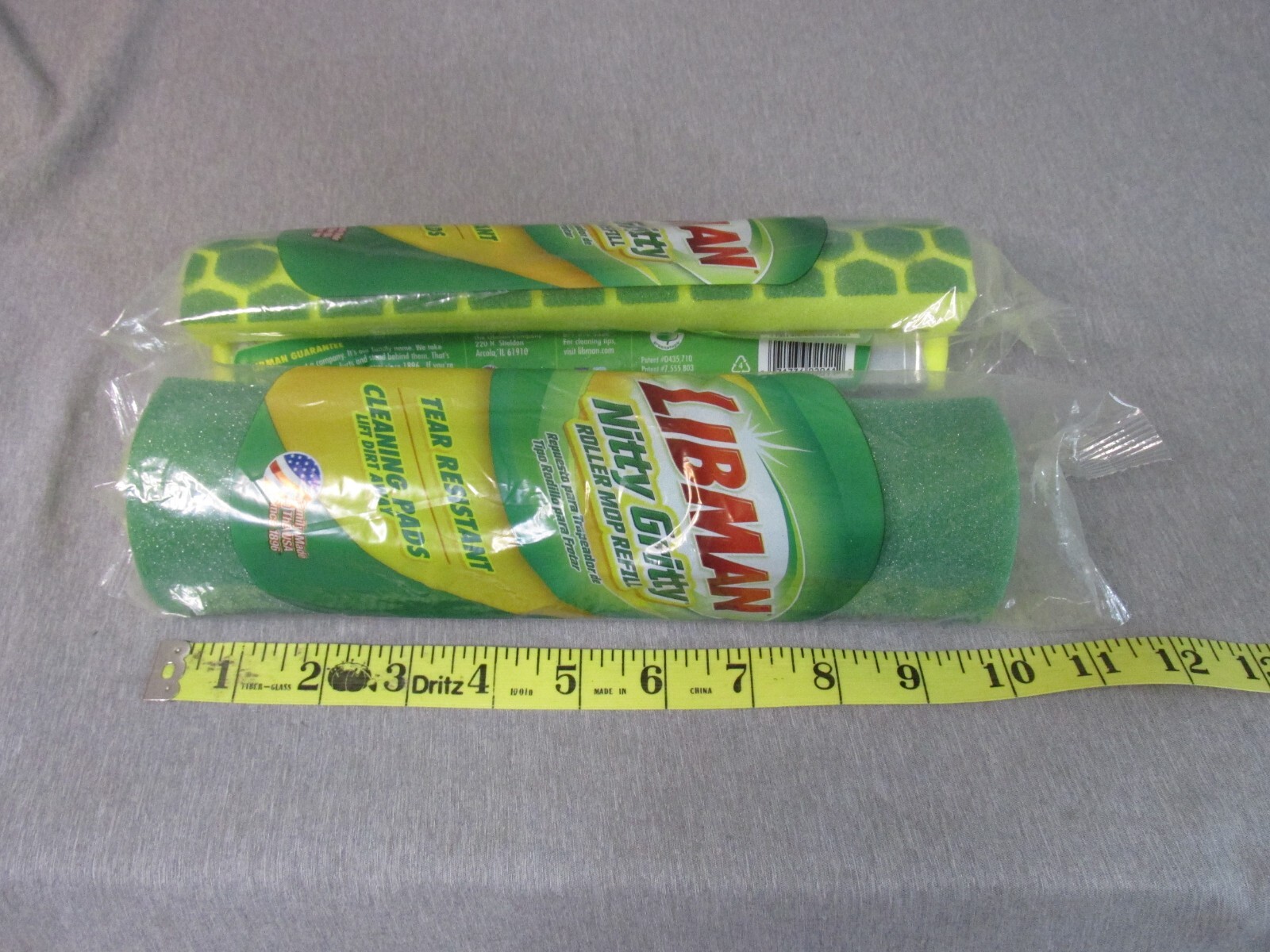10 Libman Nitty Gritty 10 In. Sponges Roller Mop Refills #02011 New Sealed