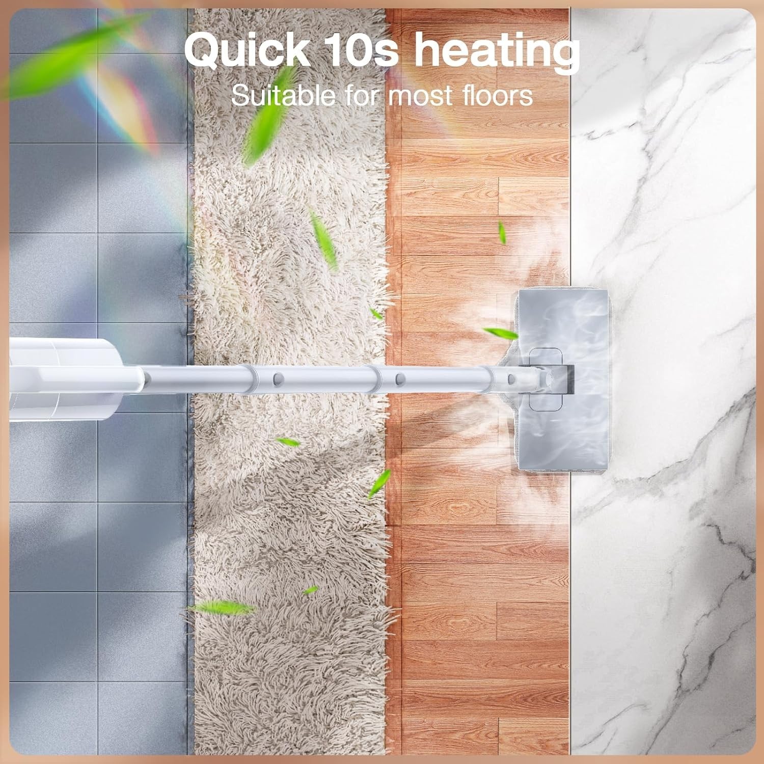 Effortless 10-in-1 Steam Mop with Detachable Handheld Cleaner for All Surfaces