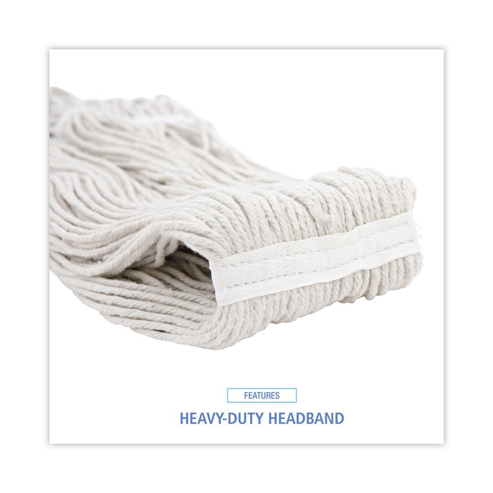 Boardwalk 216RCT 16 oz. Rayon Premium Cut-End Wet Mop Heads – White (12/Ct) New