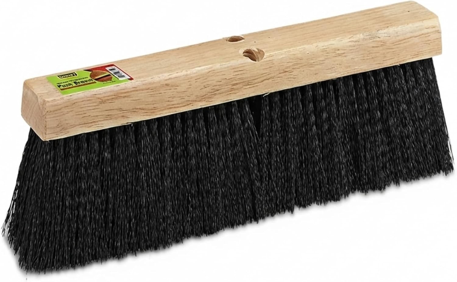 Black Indoor Push Broom Head – Heavy Duty Hardwood Block – Polypropylene