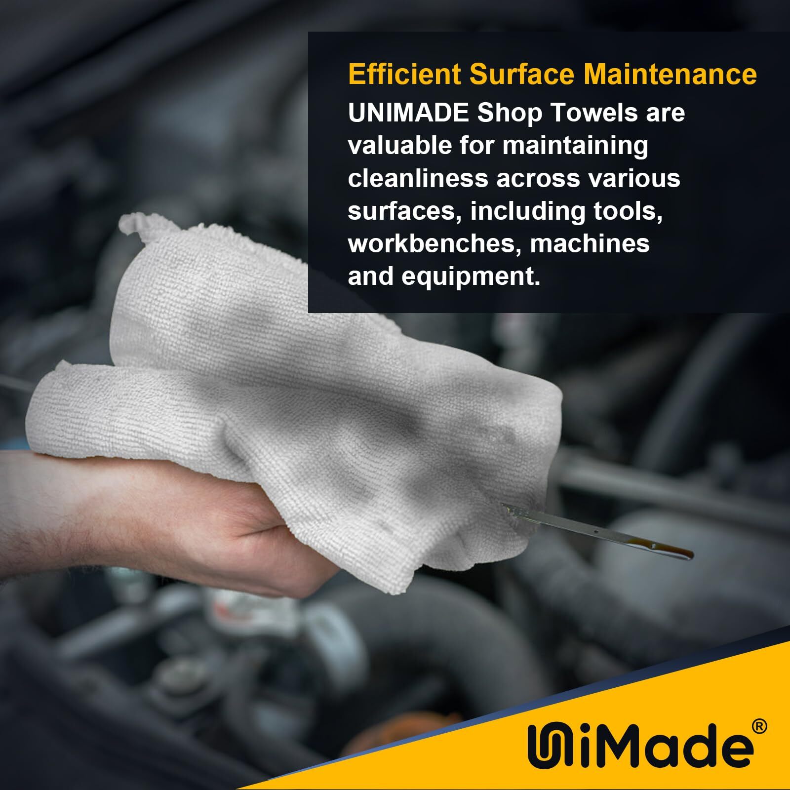 Shop Towel, 100 Pack Commercial Grade Work Rags Microfiber Towels for Cars Clean