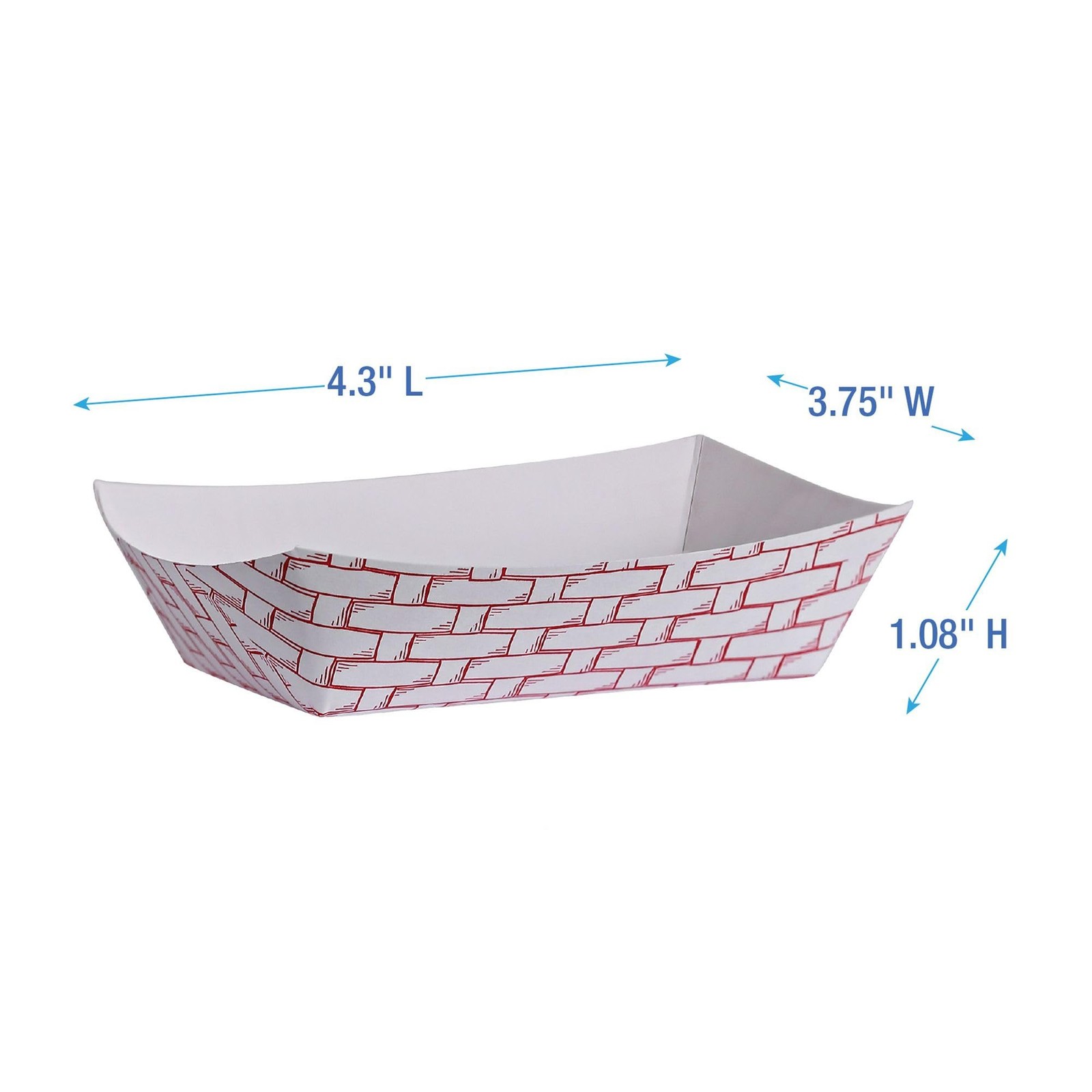 Boardwalk 30LAG040 Paper Food Baskets, 6 oz Capacity, Red/White (Case of 1000)