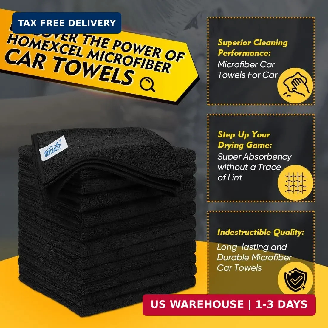 Microfiber Cleaning Cloth Set of 20 Towel Rag Car Polishing Detailing No-Scratch