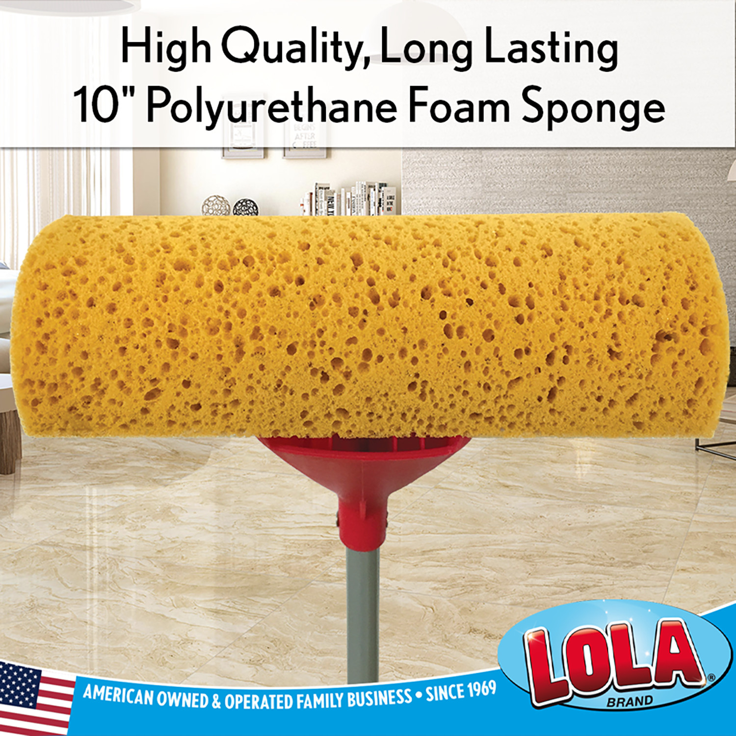 Scrubber Roller Mop Foam Refill for Floor Deck Vinyl Tile Marble Ceramic by LOLA