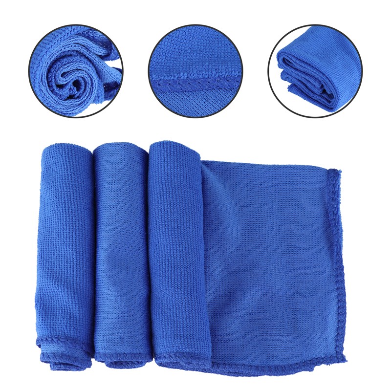 Lots Paños de limpieza de microfibra Toalla de lavado azul para cera de pulido