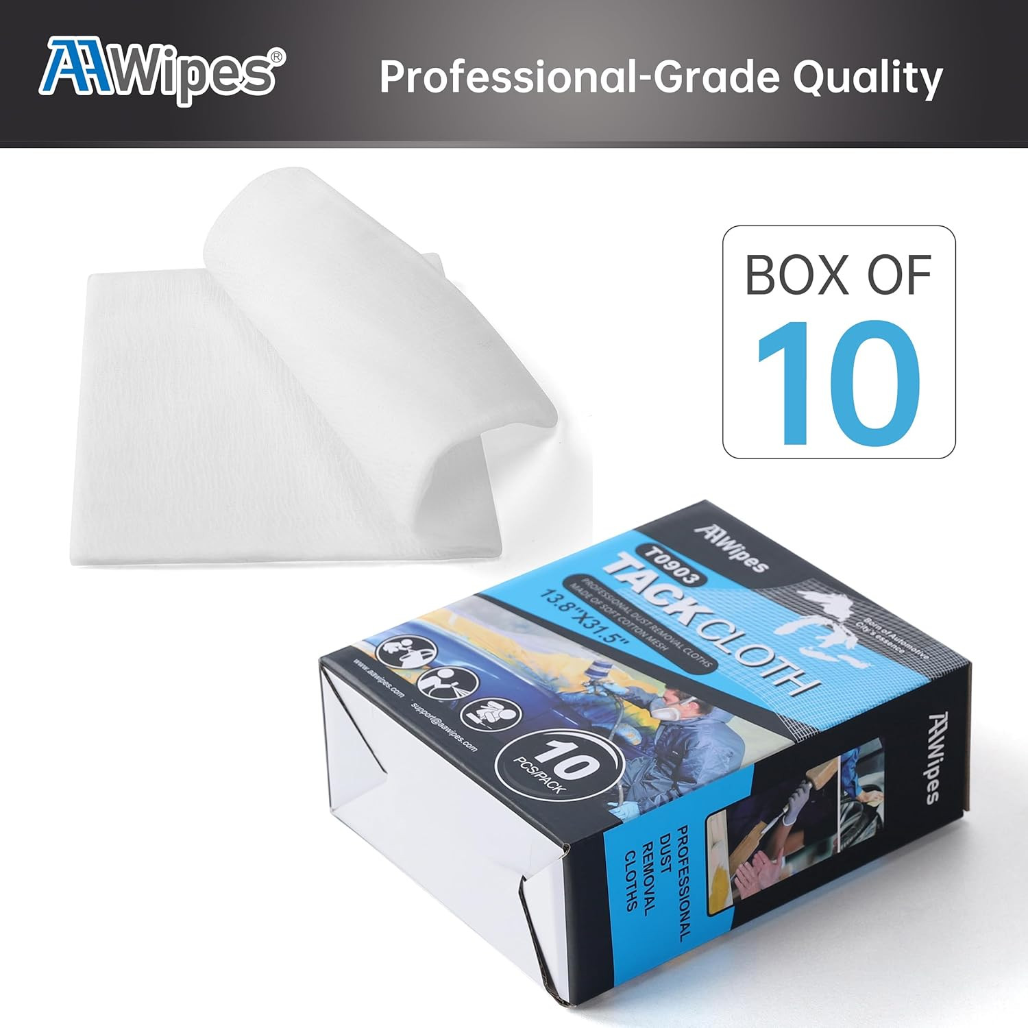 Tack Cloth for Painting (White, 13.8″X31.5″, 10 Pcs) Tac Cloths for Removing Dus