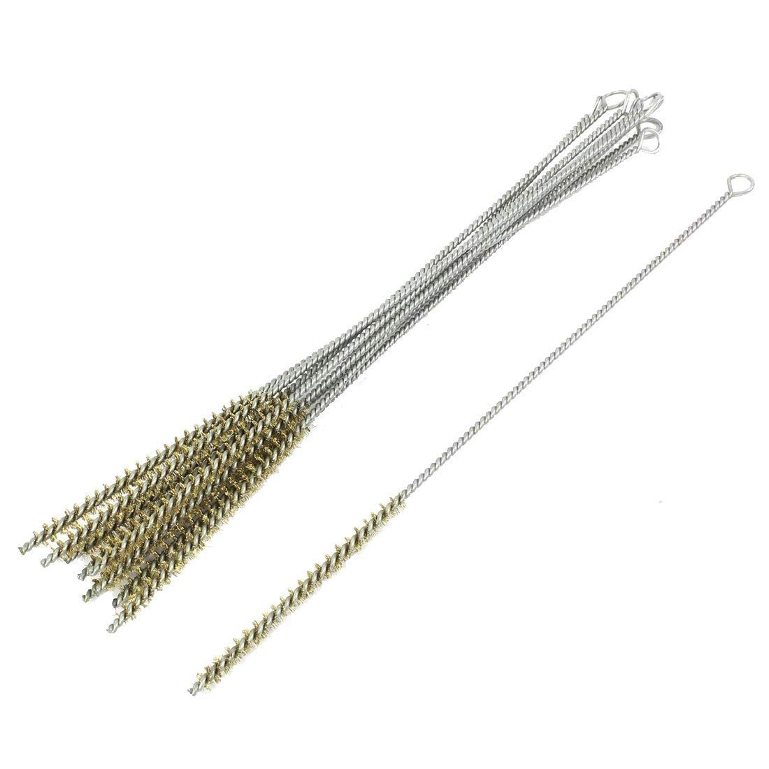 Driak 10 Pcs 6mm Diameter Brass Wire Tube 30cm/11″, Gold Tone ,Silver