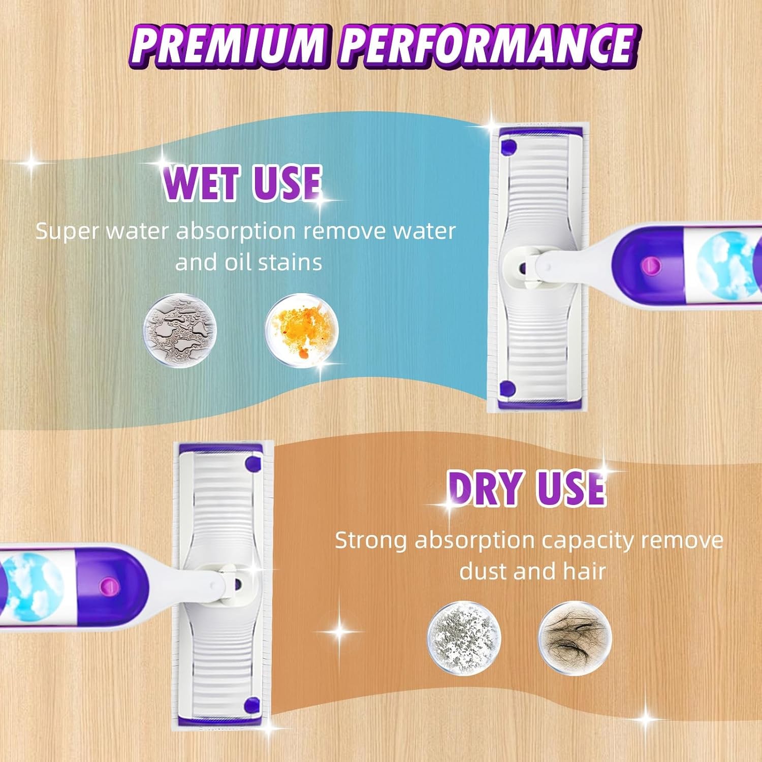 24 Count Disposable Power Mop™ Refills Compatible with Swiffer® Power Mop™,