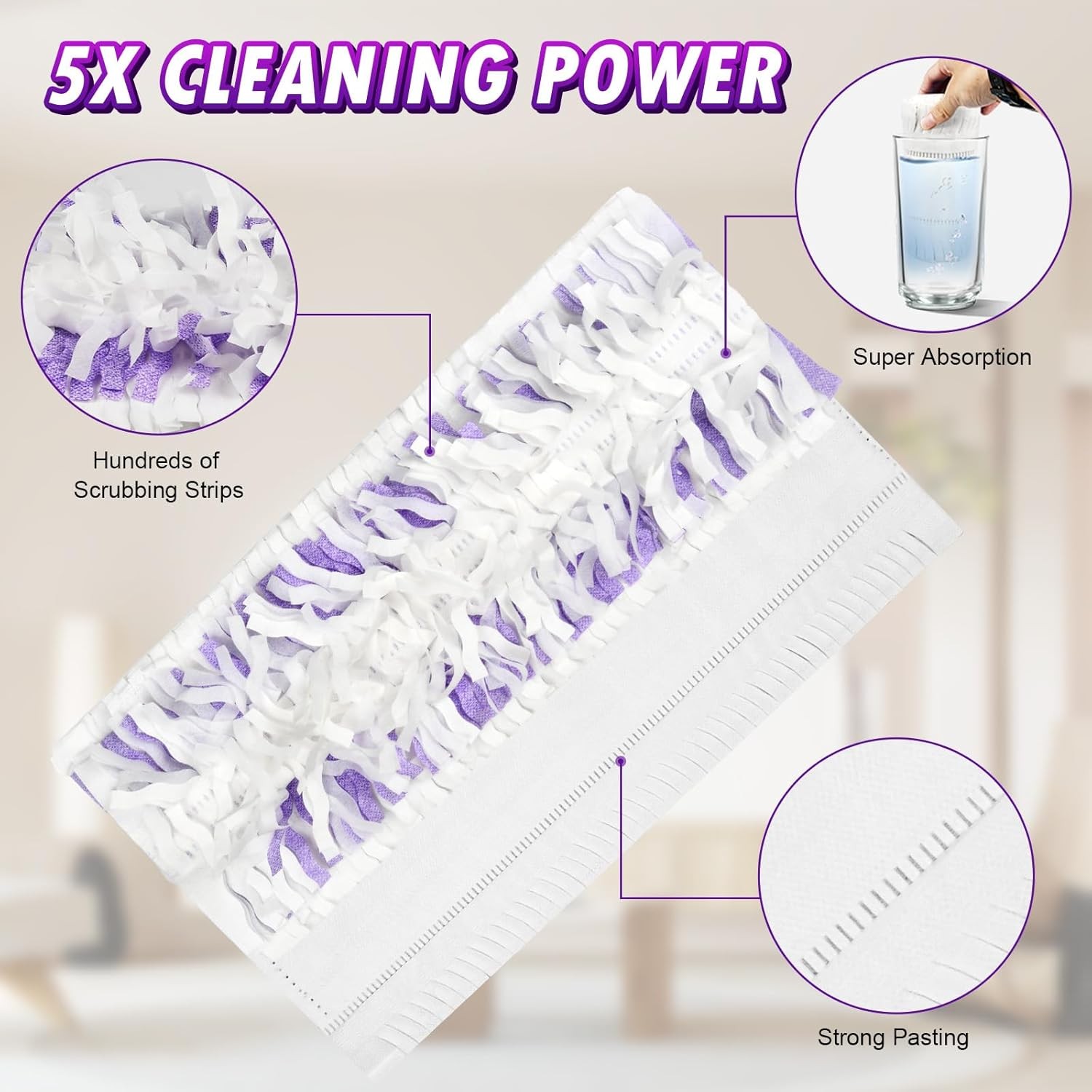 24 Count Disposable Power Mop™ Refills Compatible with Swiffer® Power Mop™,