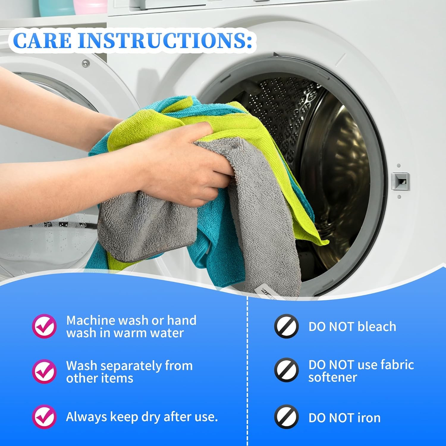 24 Pack Microfiber Cleaning Towels 12×16″ Lint Free Kitchen Car Home Office Rags