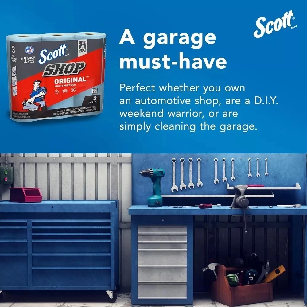 Scott Shop Towels Original Blue Shop Towels Multi-Purpose Automotive Maintenance