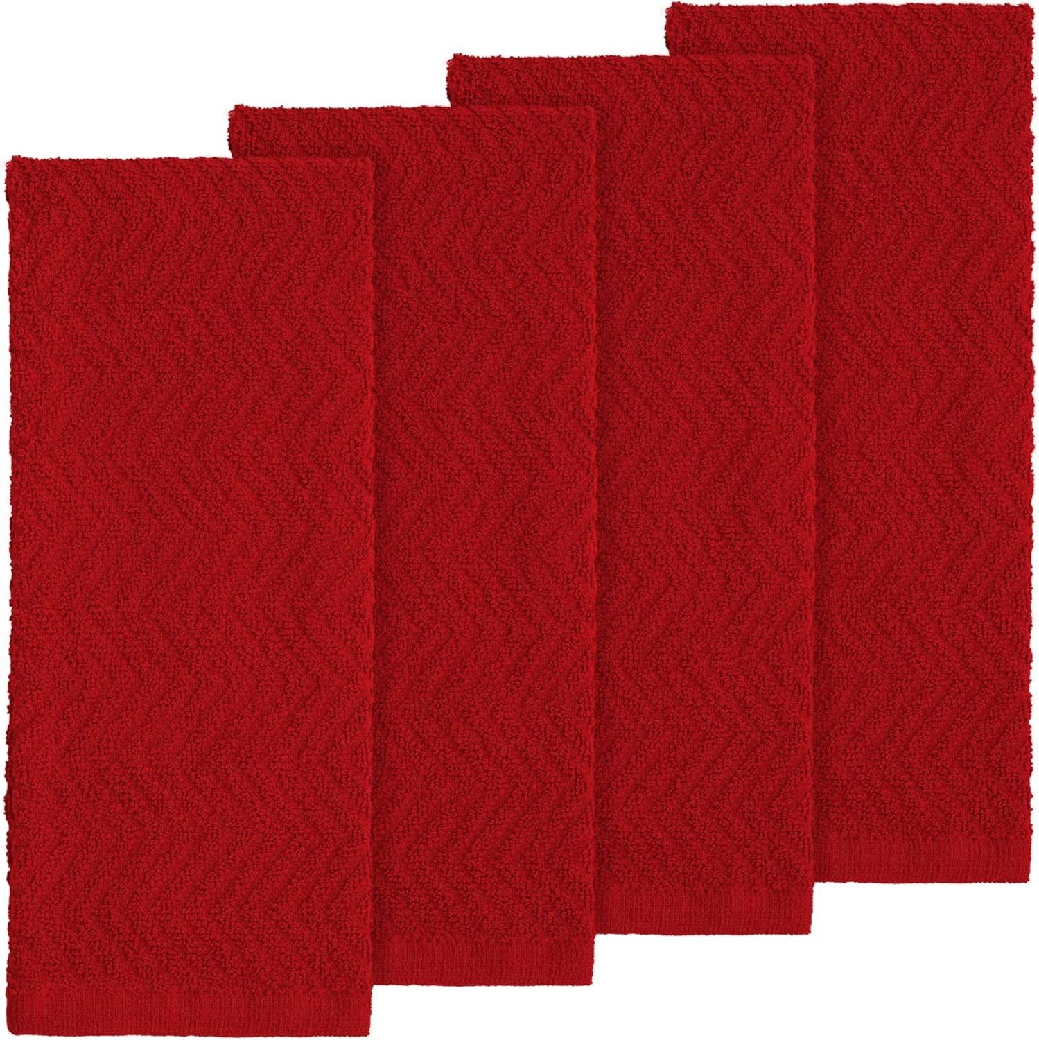 4 Pack Kitchen Towels, 100% Cotton Dish Towels, 15 x 25 Inch Absorbent Kitchen