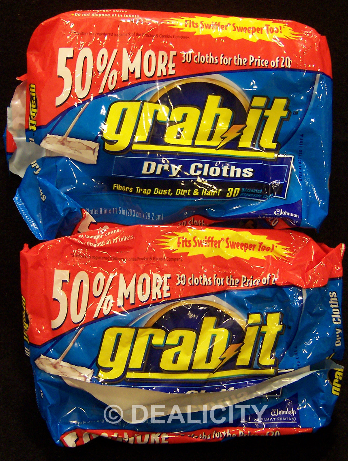 Johnson GRAB IT Dry Disposable 30 Unscented Dusting Cloths New fits Swiffer! H1