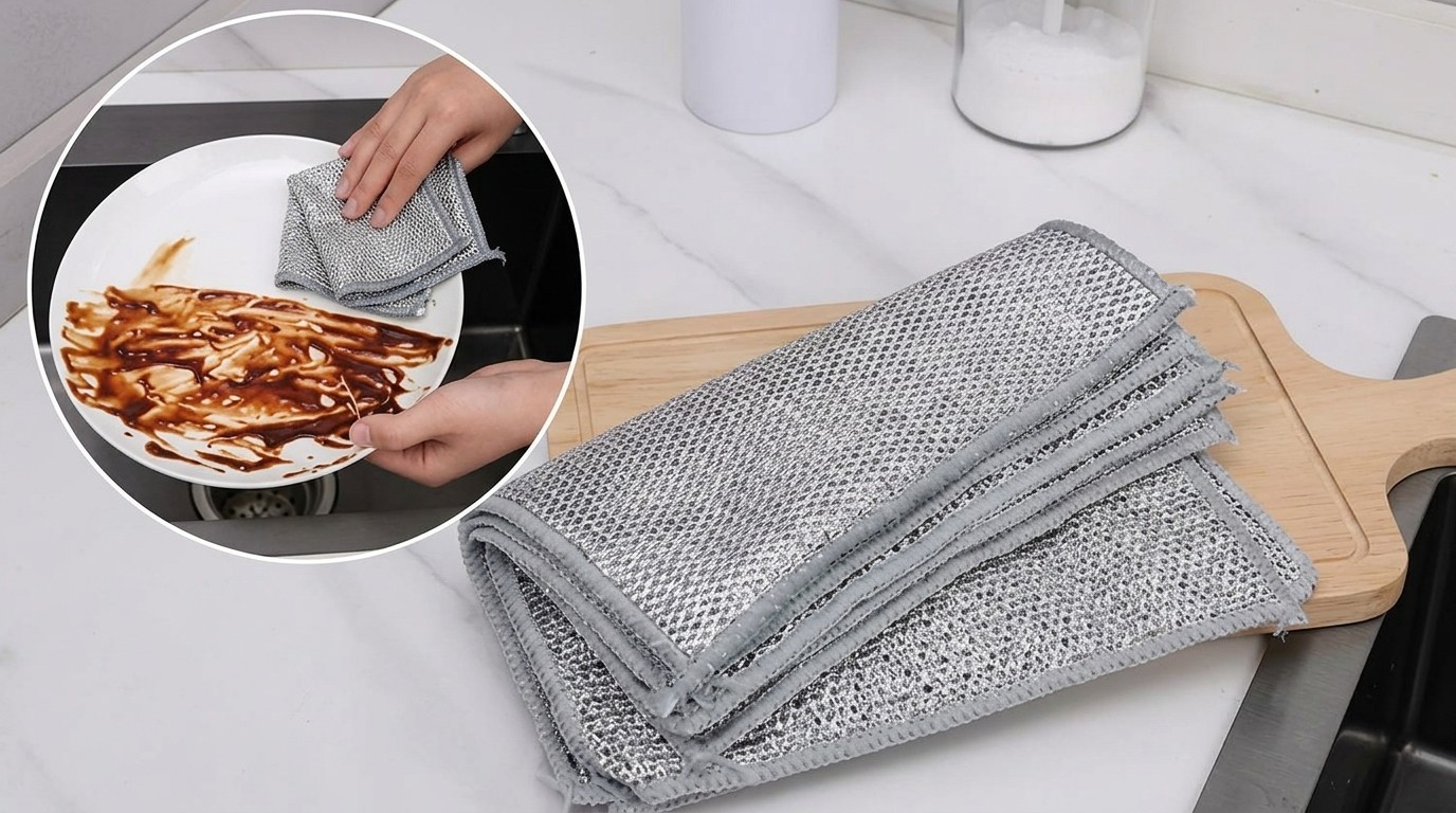 20pcs Thickened Magic Cleaning Cloth Non-Scratch Wire Mesh Dishrag Kitchen