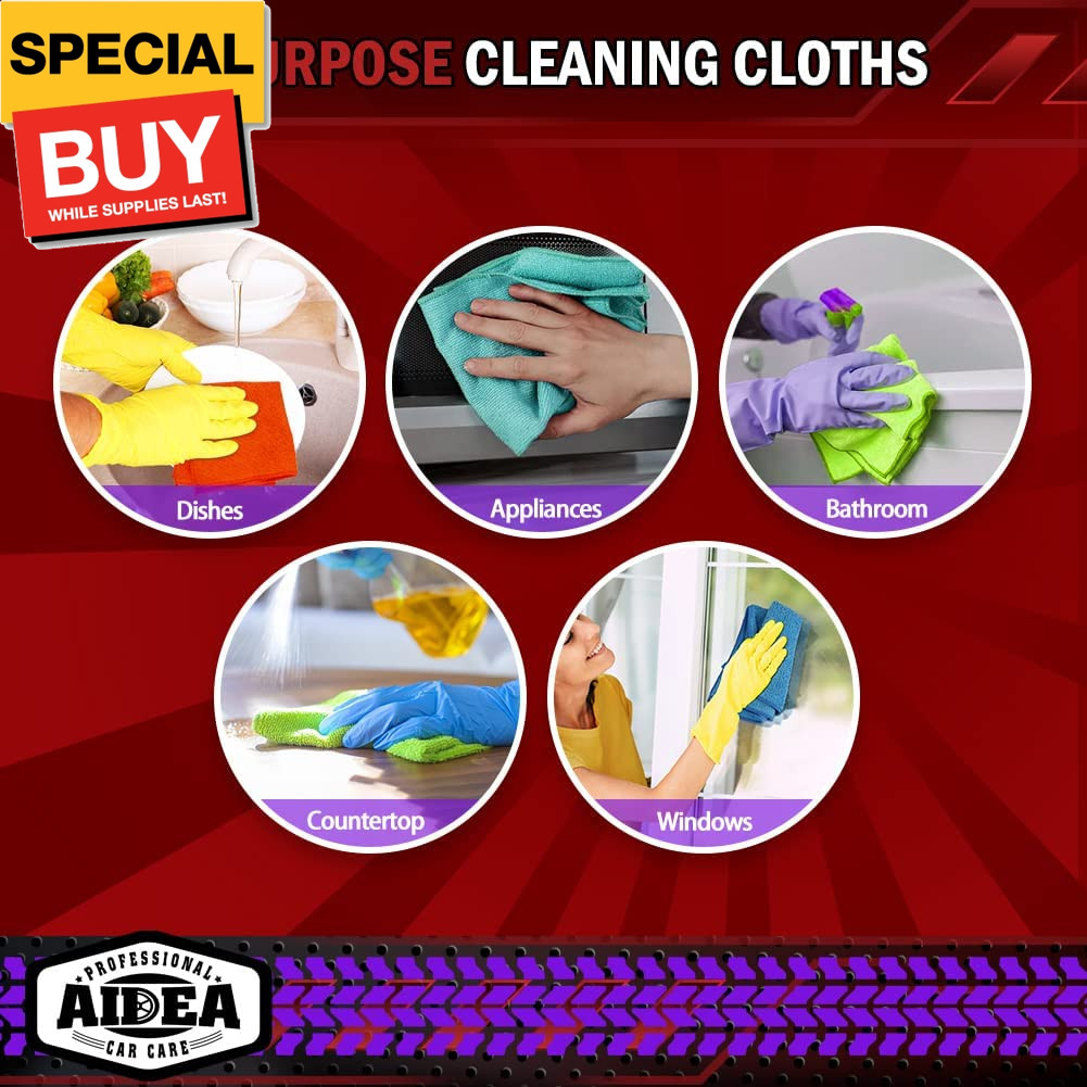 Microfiber Cleaning Cloths, 50PK, Microfiber Towels for Cars, Premium All Purpos