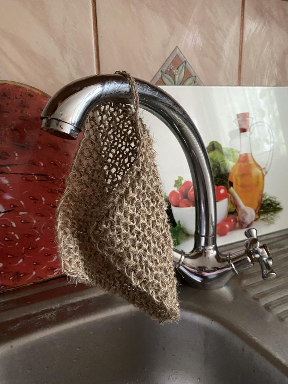 Eco-Friendly Hand-Knitted Hemp Dish Rags Pack of 3 Reusable Zero Waste Beige …