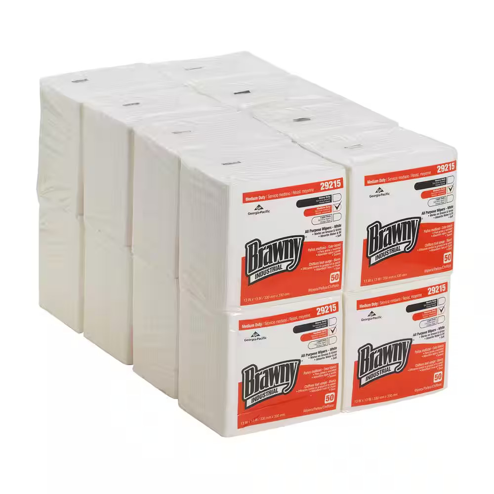 Medium Duty Airlaid Quarter-Fold Wipers, 13 In. X 13 In., 50/Pack, 16/Carton