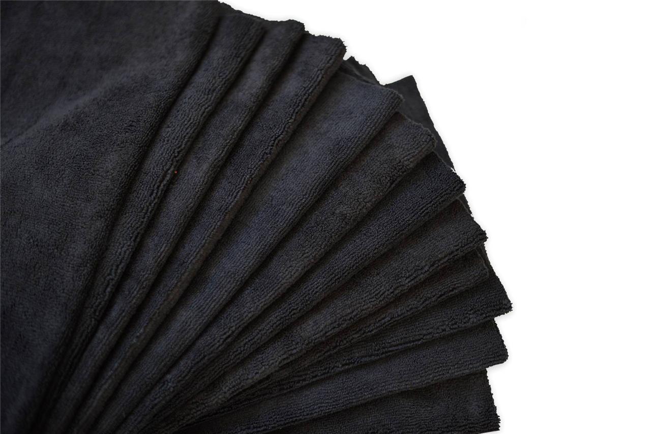 5 Pcs Microfiber Towel Edgeless Scratch Free Cleaning Clothes 16″x16″ Black