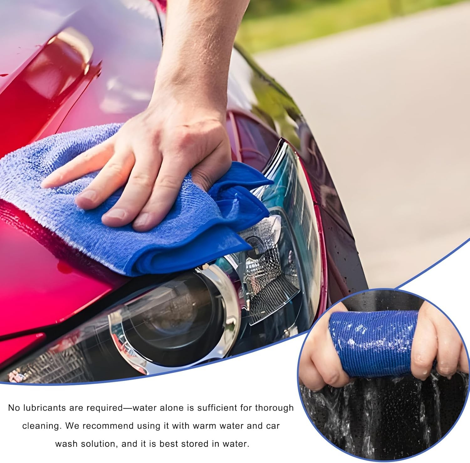2 Clay Bar Towels Scratch-Free Detailing Towel Auto Care Fine Grade Microfiber