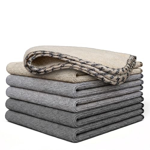 AllSwipe Multi-Purpose Microfiber Towels for Cars, Microfiber Cleaning 6 Pack